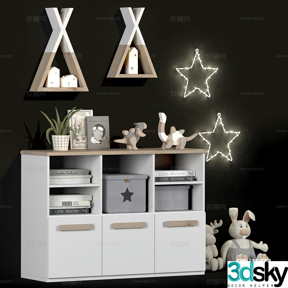 Nordic side cabinet shoe cabinet decorative cabinet 3d model