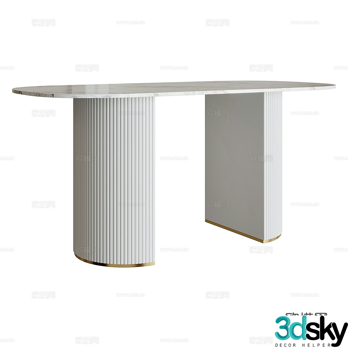 Light luxury Costanza marble dining table 3D model