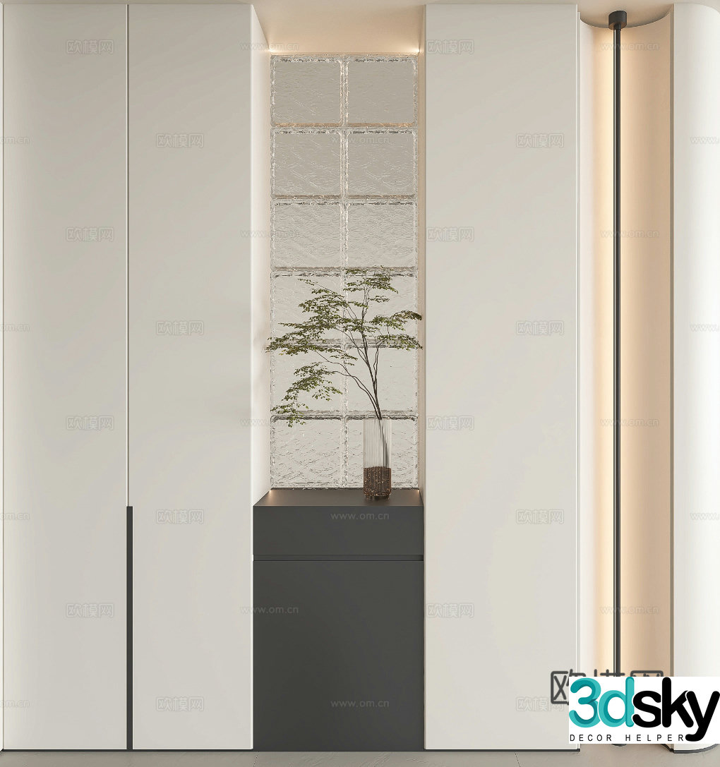 Modern shoe cabinet 3d model