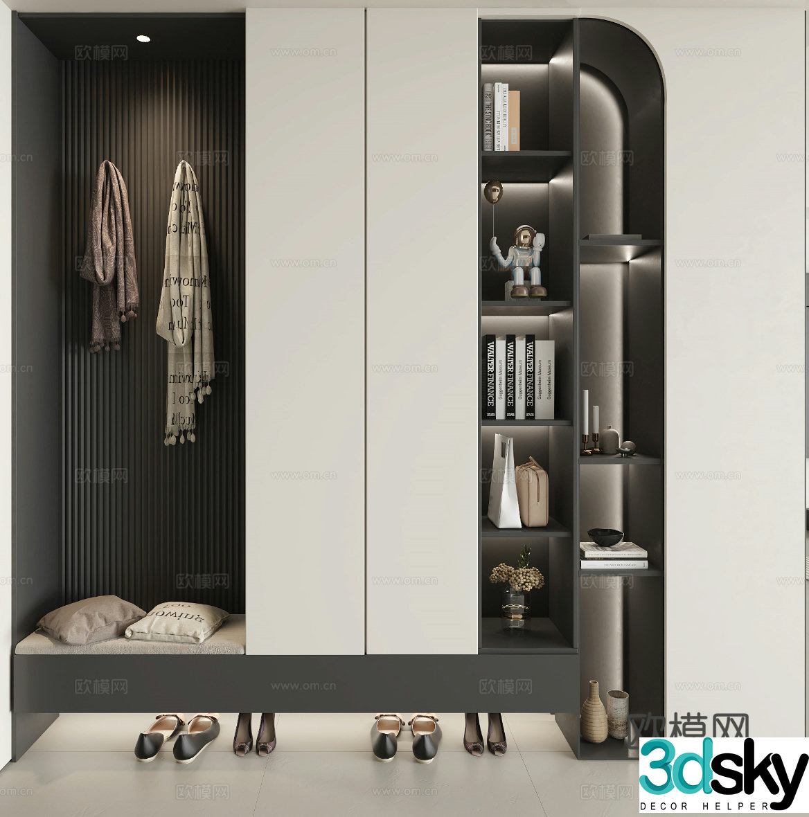 Modern shoe cabinet 3d model