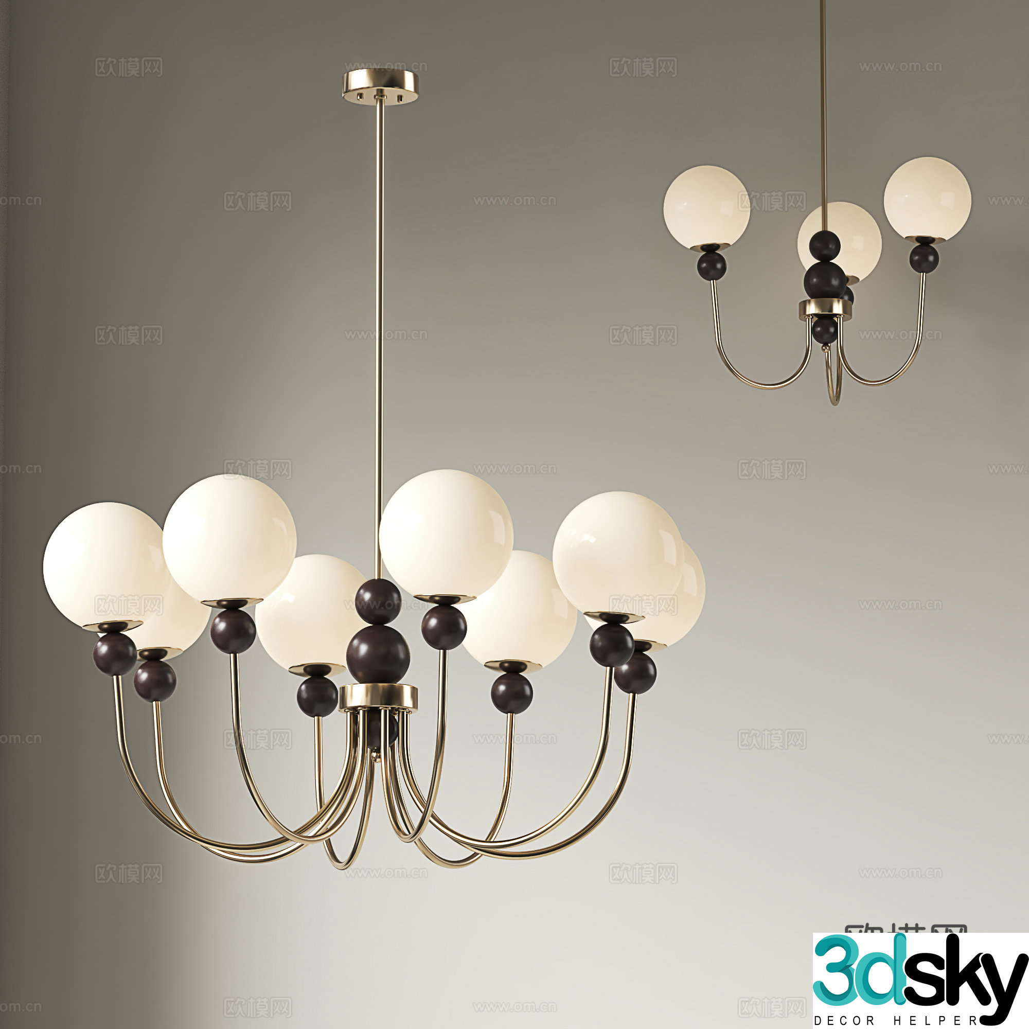 French chandeliers medieval retro style chandeliers American chandeliers living room and dining chandeliers study bedroom chandeliers 3D model