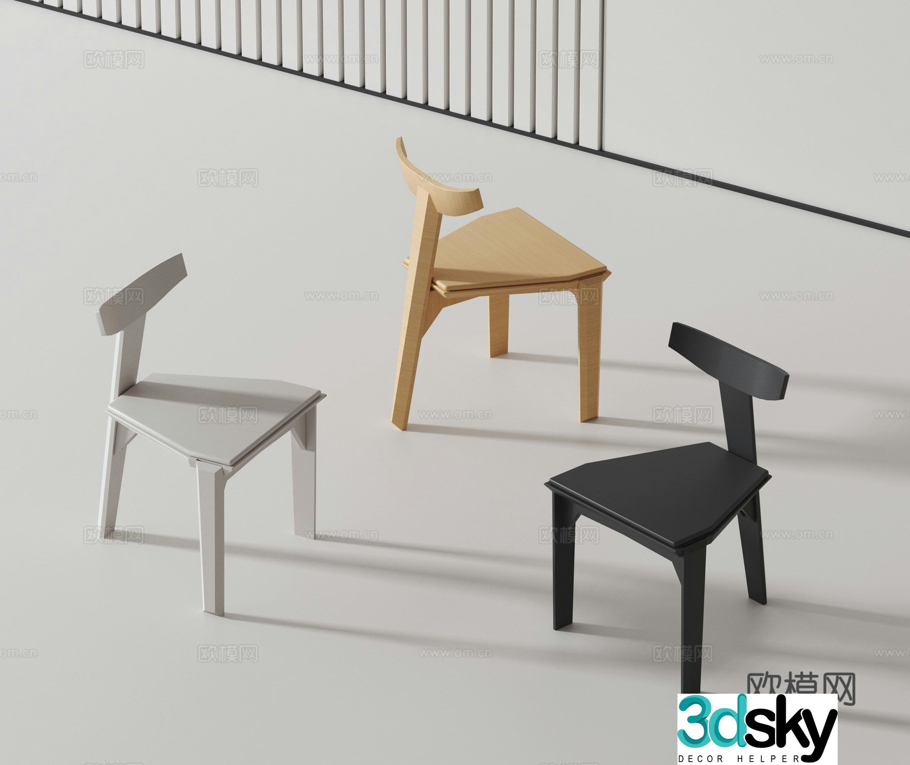 Modern single chair 3d model