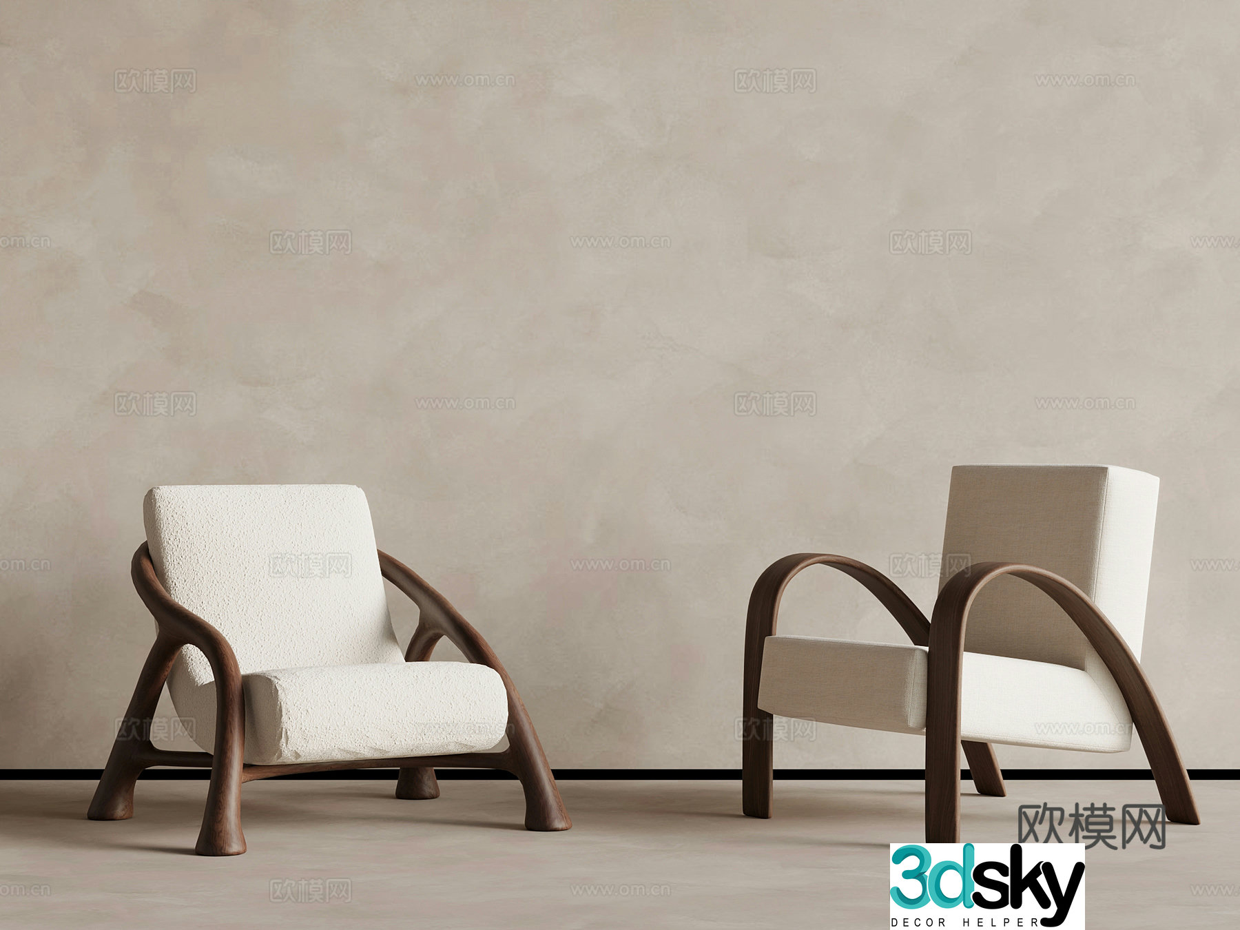 Medium style casual sofa leisure chair single sofa 3d model