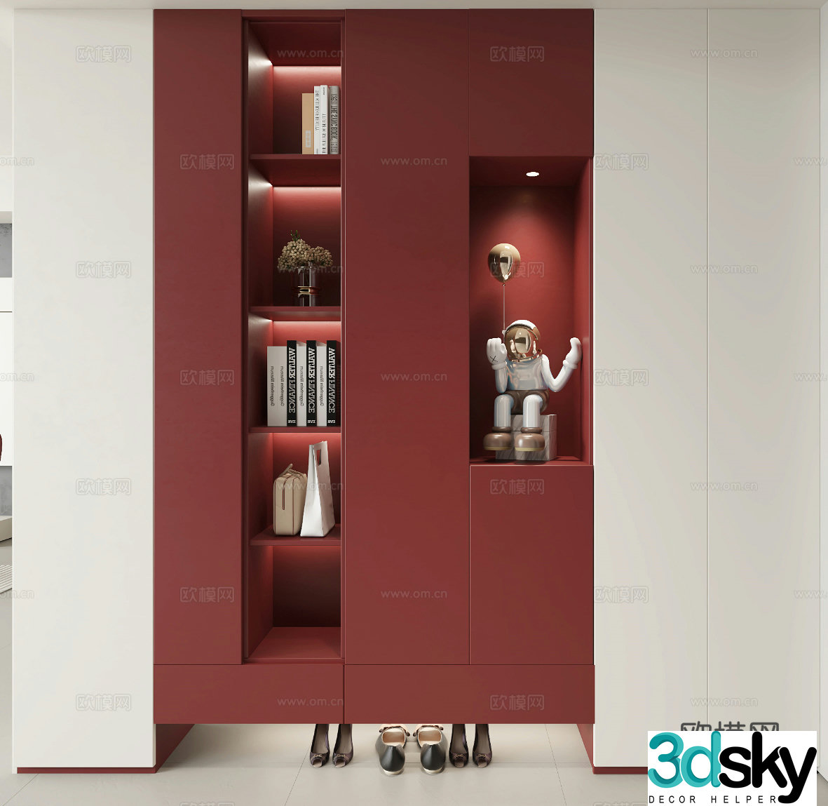 Modern shoe cabinet 3d model