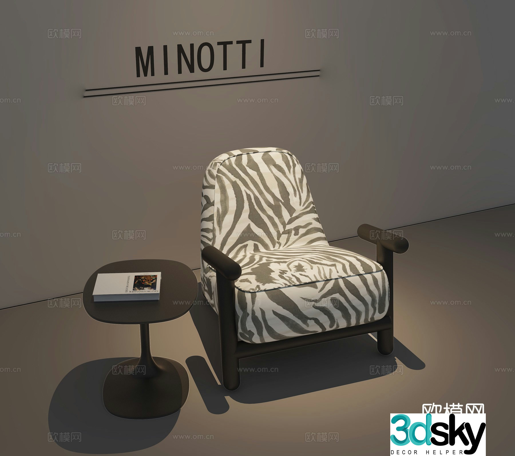 Modern single chair 3d model