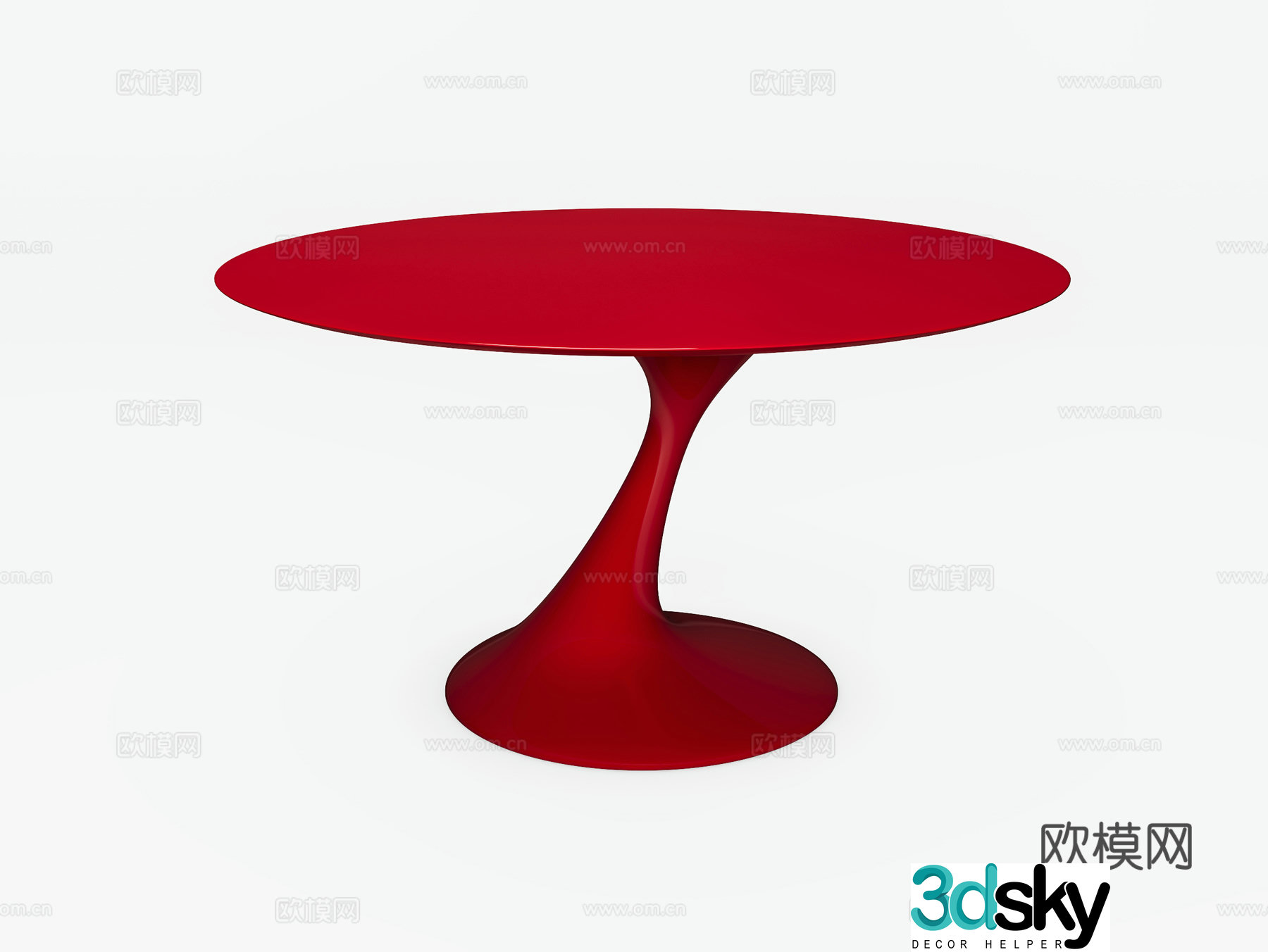 Round dining table 3d model