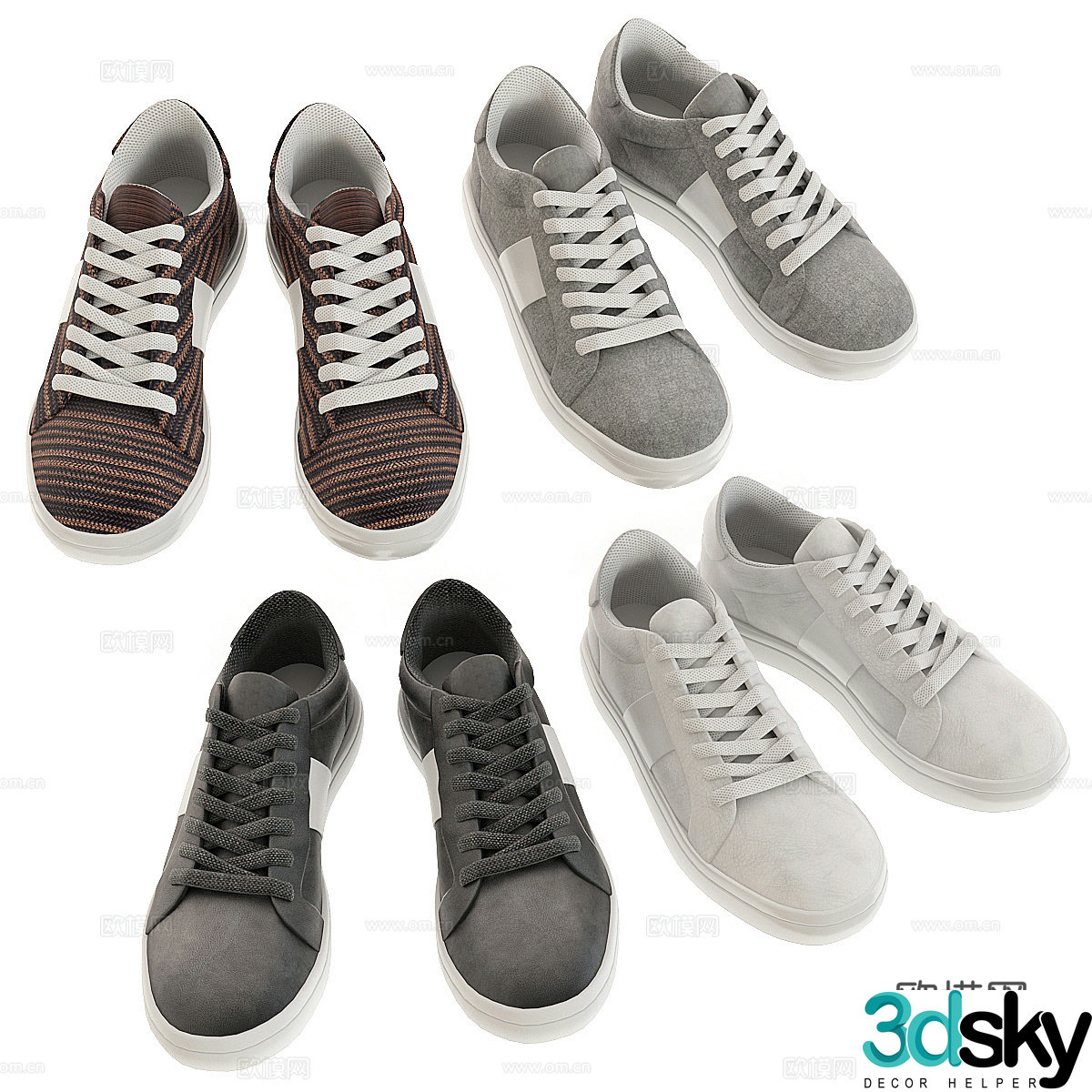 Modern casual shoes 3d model