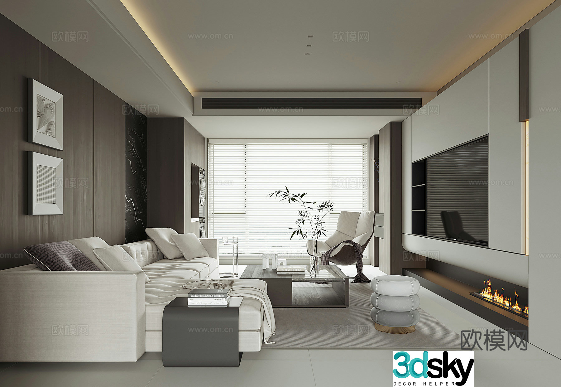 Modern Italian living room 3d model