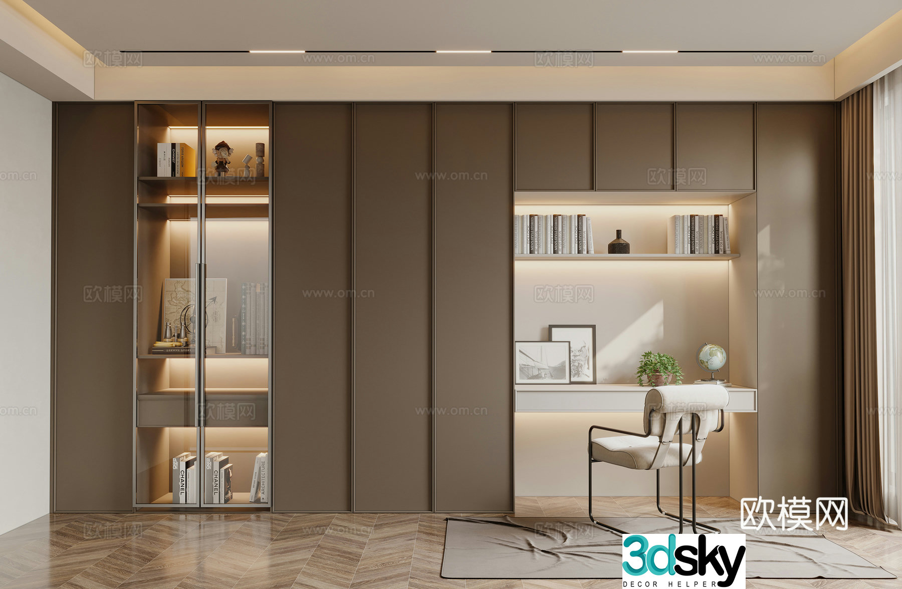 Modern bookcase 3d model