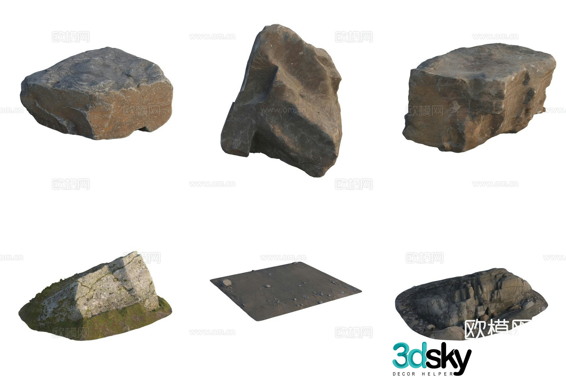 Stone Rock Beach 3d Model