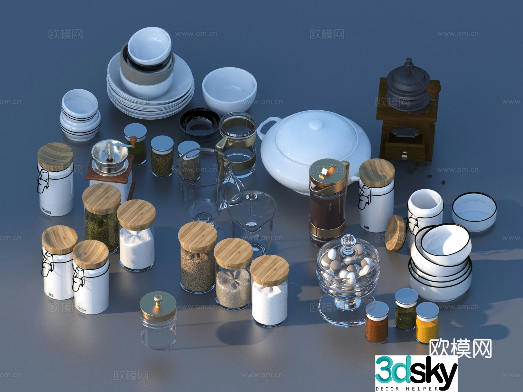 Tableware Bowl Plate Kitchen Utensils Daily necessities 3D Model