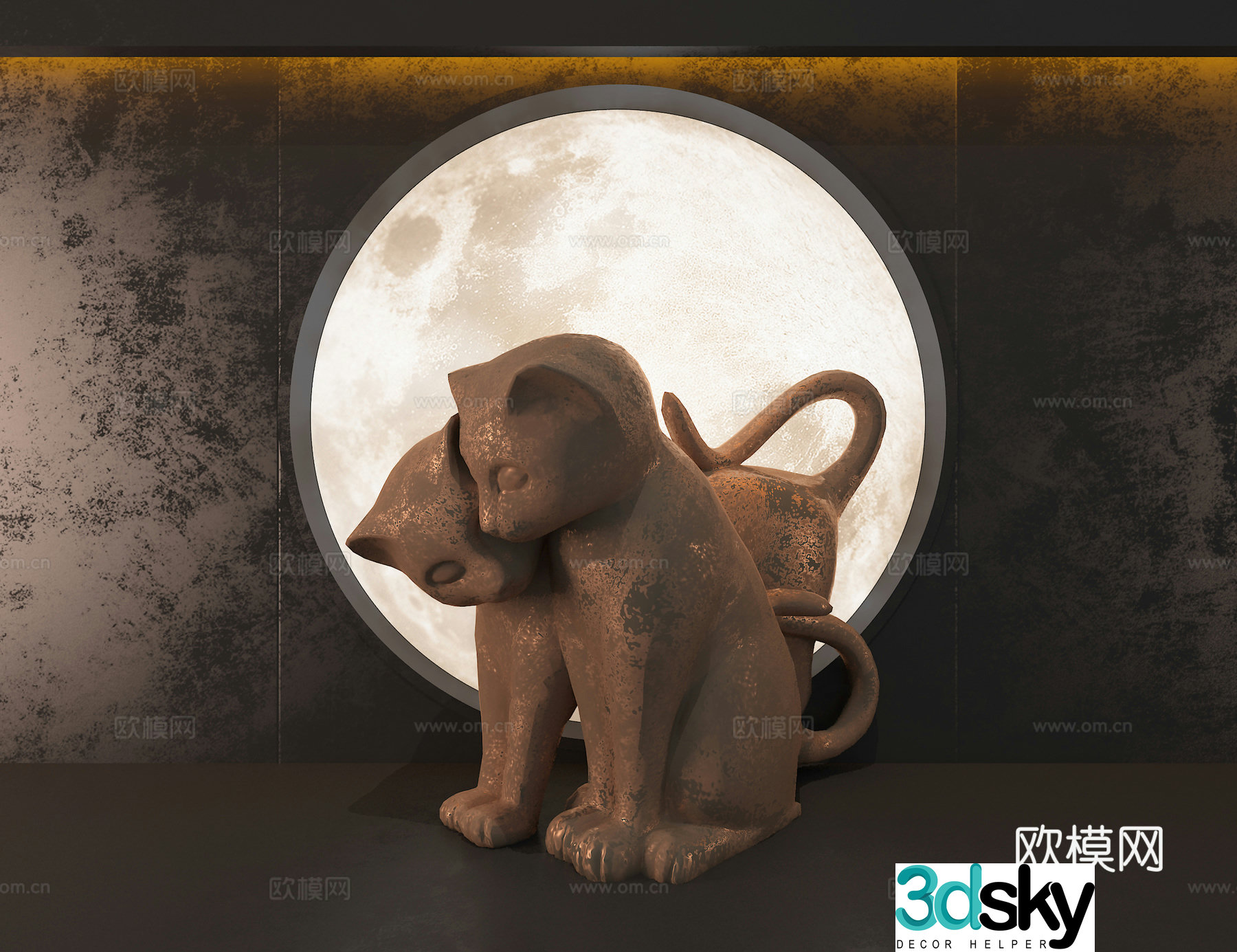 Kitten ornaments 3d model