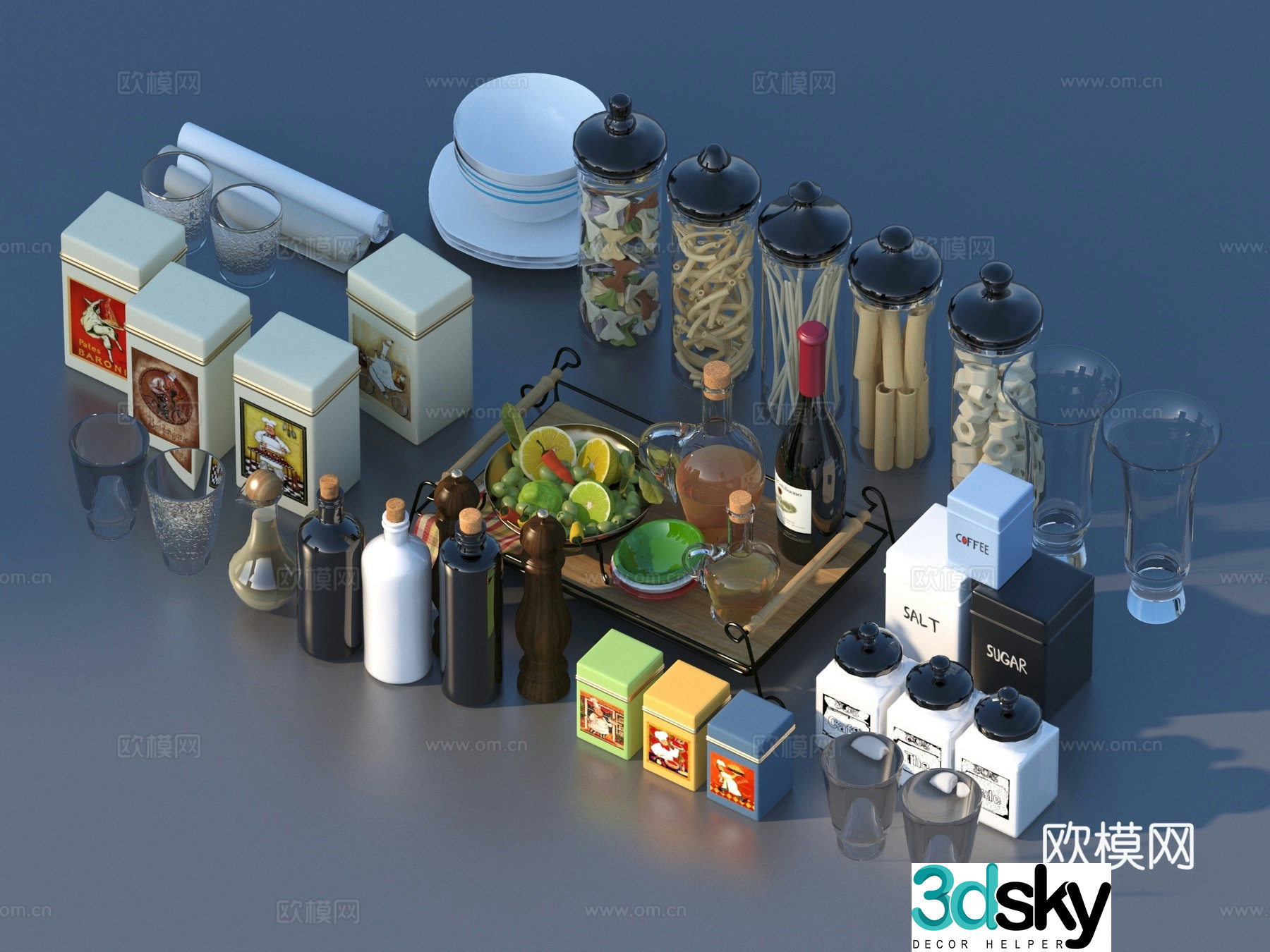 Tableware Bowl Plate Kitchen Utensils Daily necessities 3D Model