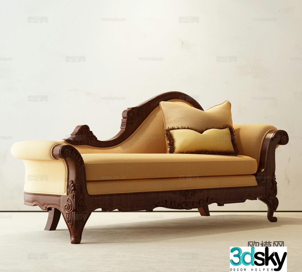 American chaise longue American pedal 3D model
