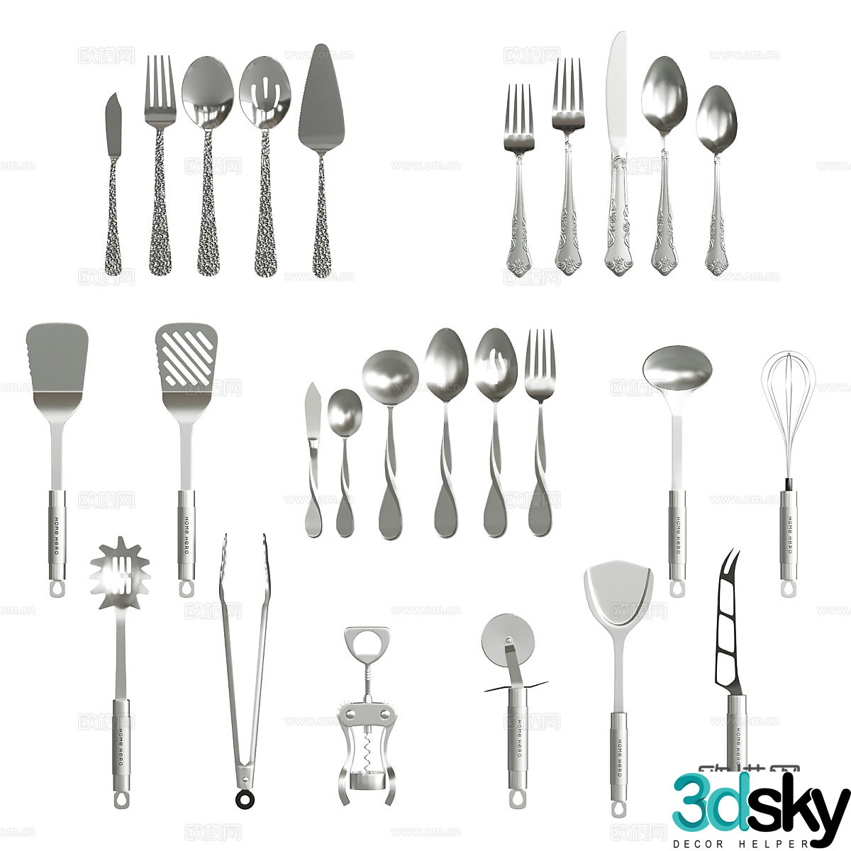 Modern kitchen accessories 3d model