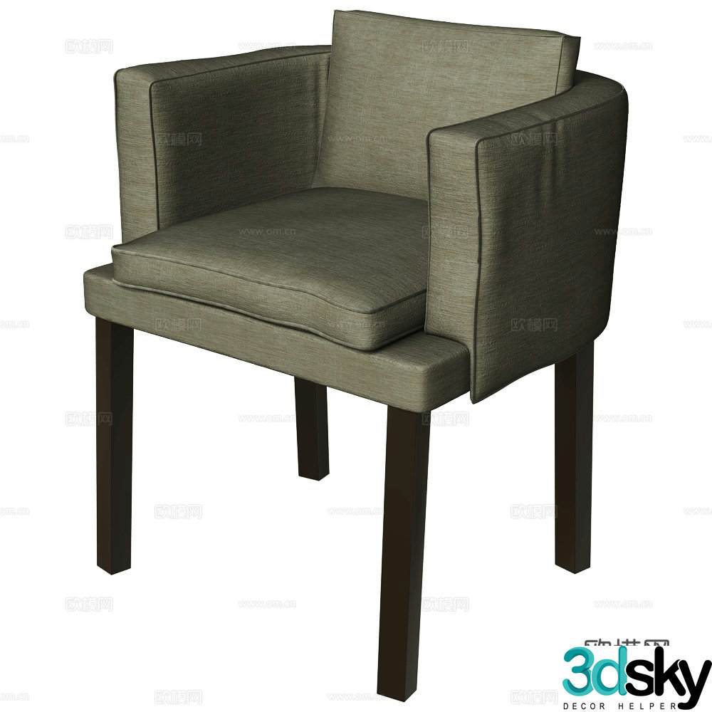Villevenete modern single chair Italian dining chair Fabric dining chair Armchair 3d model