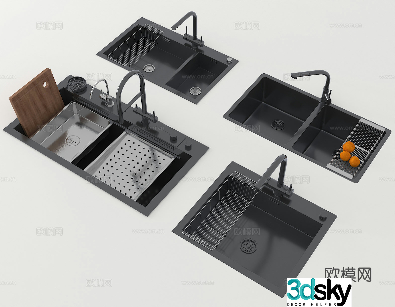 Modern sink Kitchen sink Built-in sink Washing basin 3D model