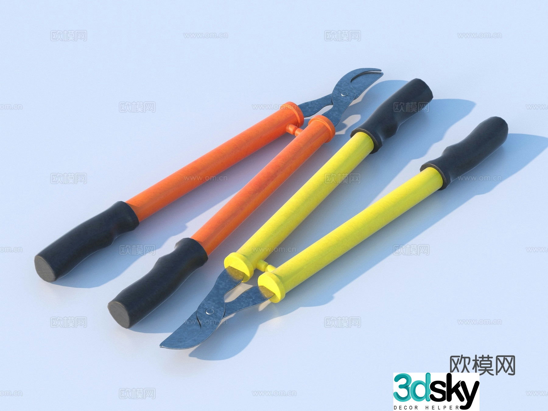 Gardening flower and grass pliers 3d model