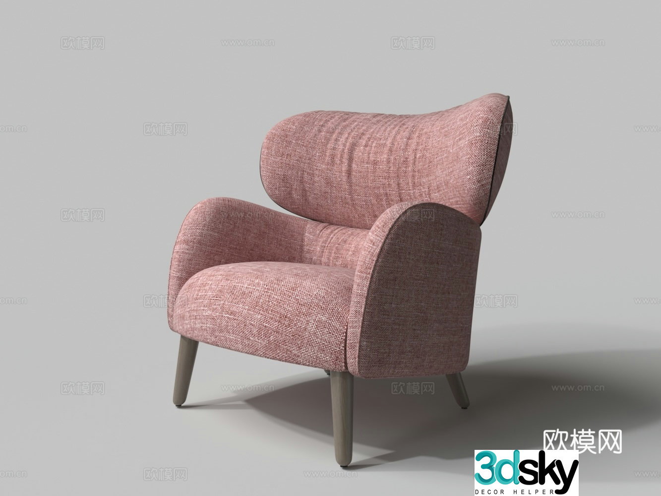 Modern velvet casual sofa 3d model