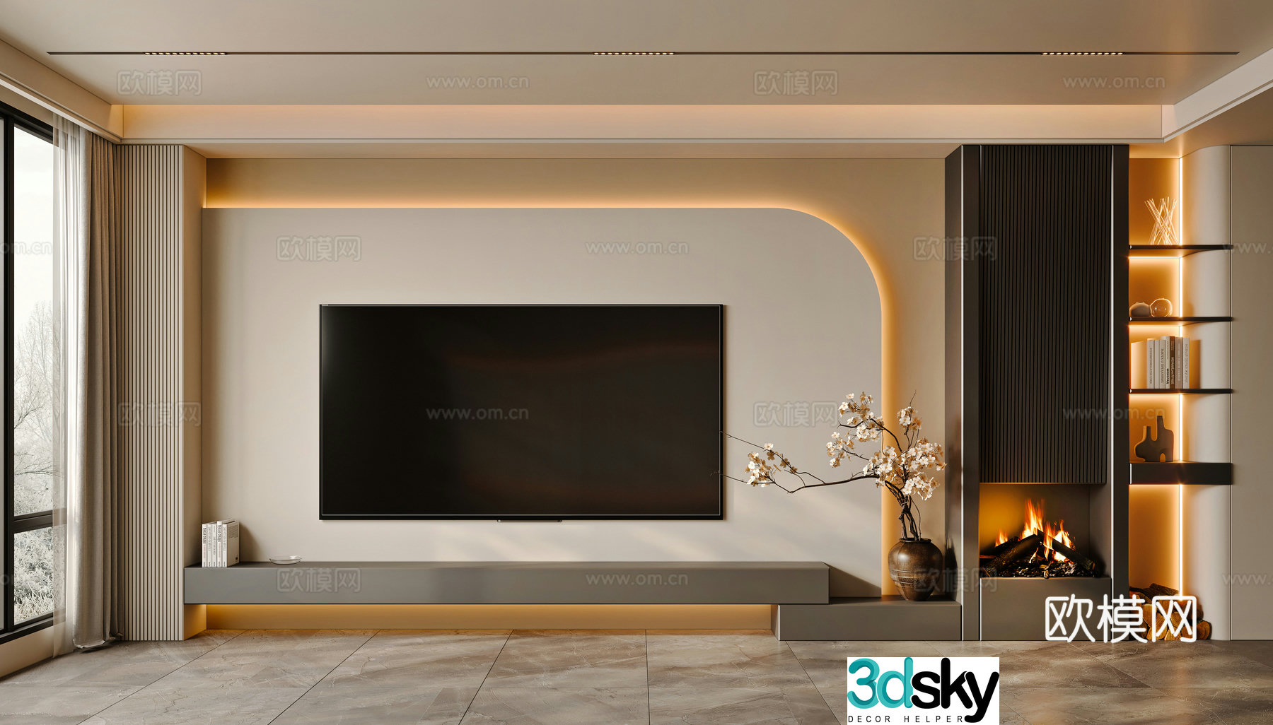 Modern living room 3d model