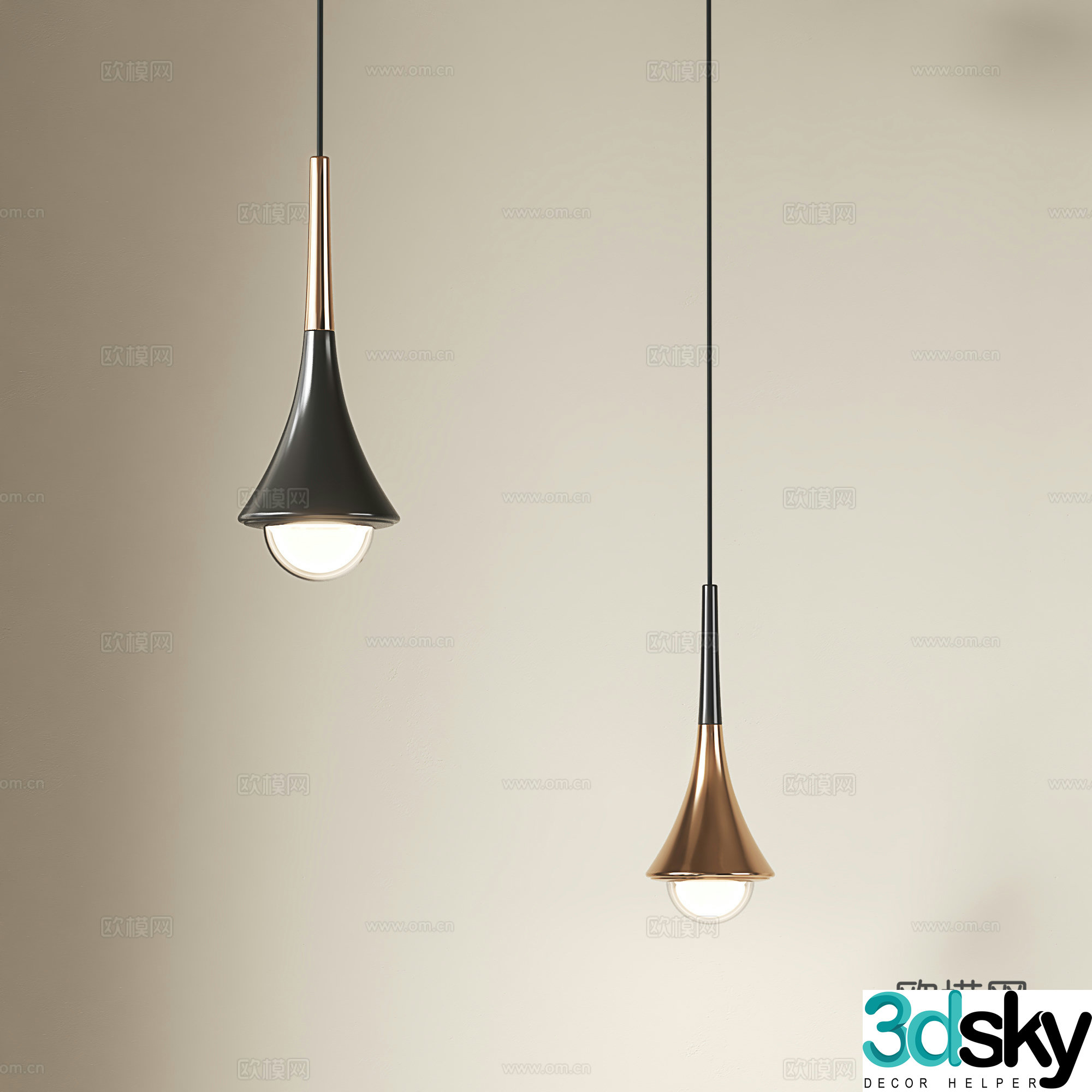 Light luxury chandeliers modern chandeliers simple chandeliers bedside chandeliers small chandeliers background wall 3D model