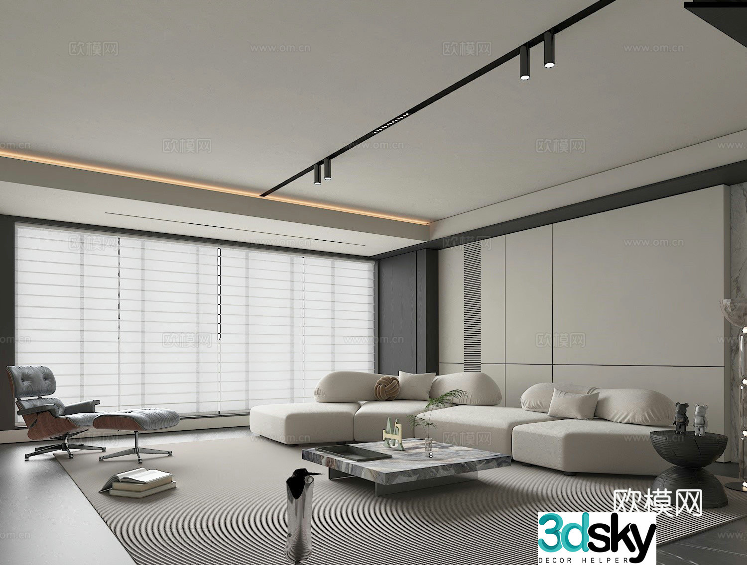 Modern living room 3d model 3d model