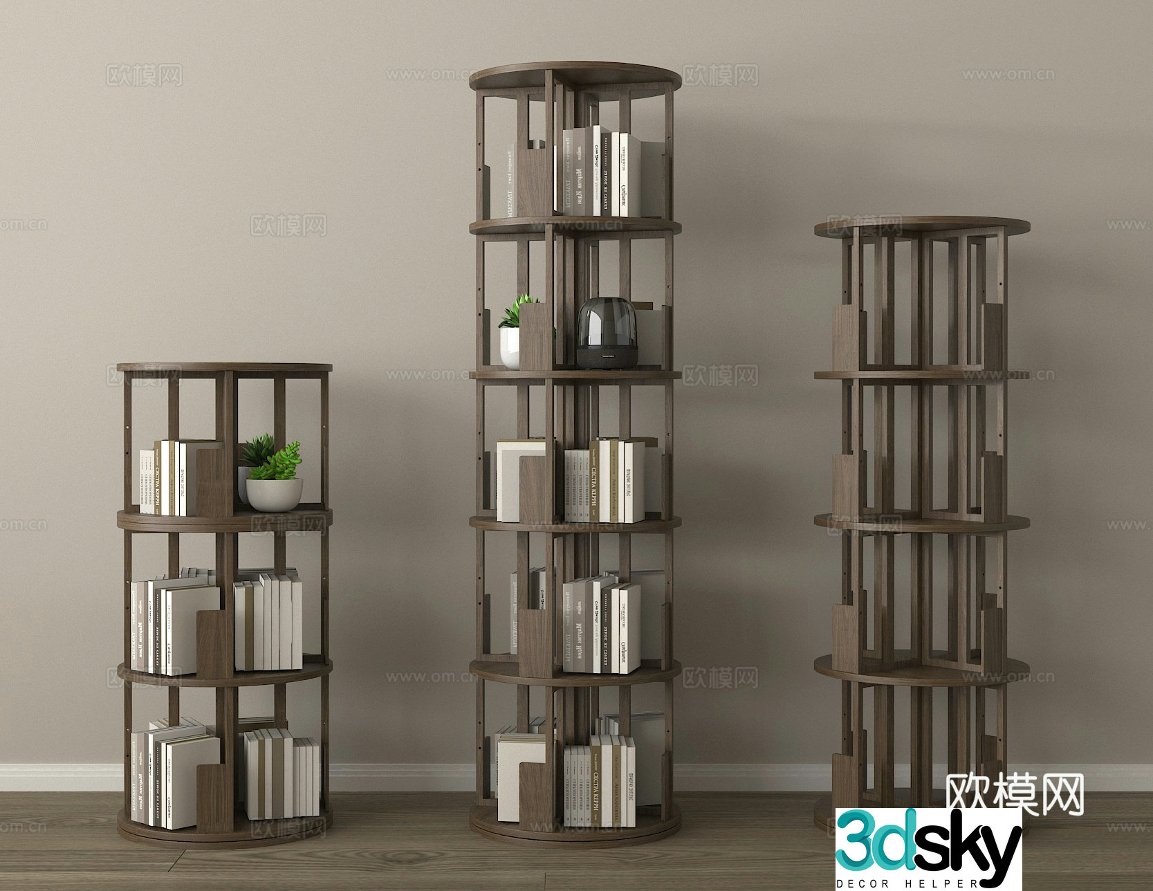 Bookshelf Books 3d model
