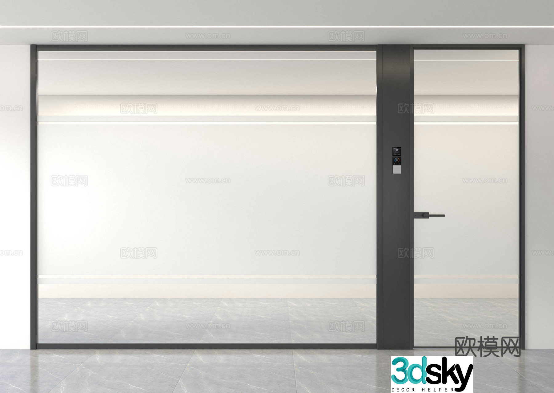 Office glass partition office partition glass partition partition partition door partition conference room grinding 3d model