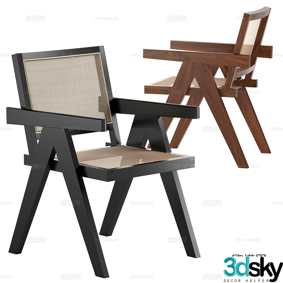 Wasabi Leisure Chair Armchair Rattan Leisure Chair Rattan Backrest Chair 3D Model