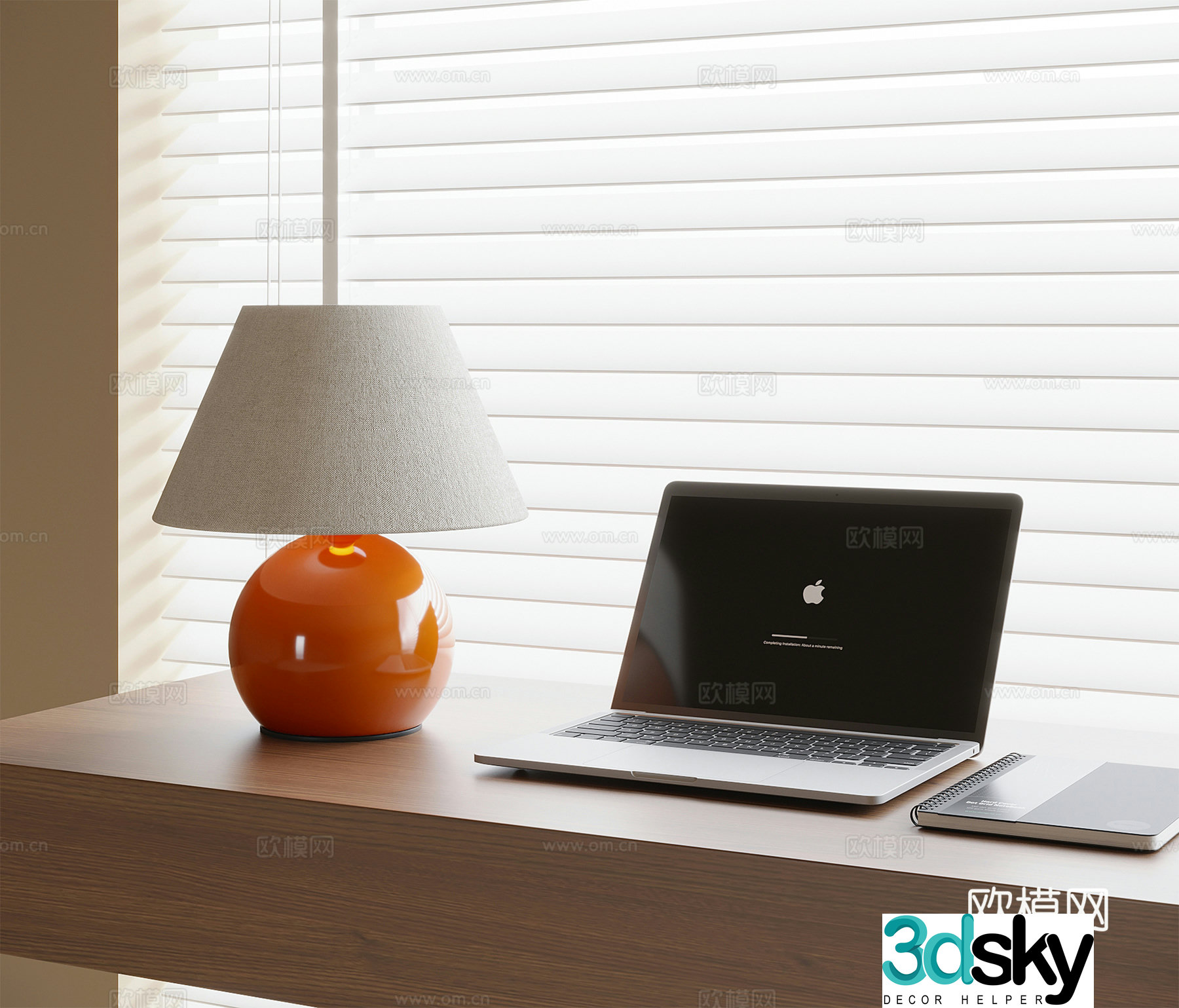 Modern desk lamp laptop 3d model
