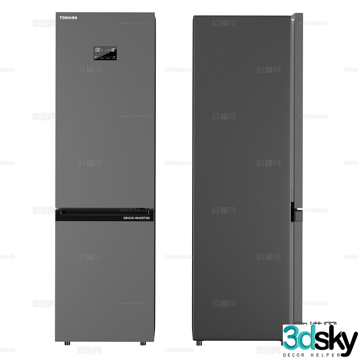 Toshiba GR-RB500WE-PMJ Refrigerator 3D Model