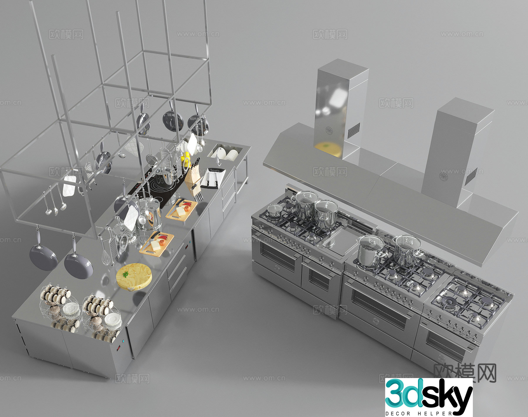 Modern kitchen equipment Kitchen kitchen utensils Kitchen equipment Kitchen supplies combination 3D model