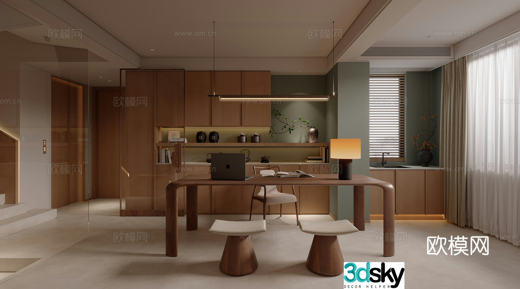 Modern tea room 3d model