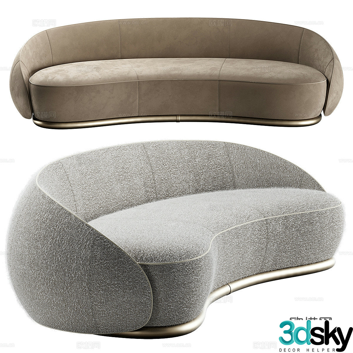 Curved sofa 3d model