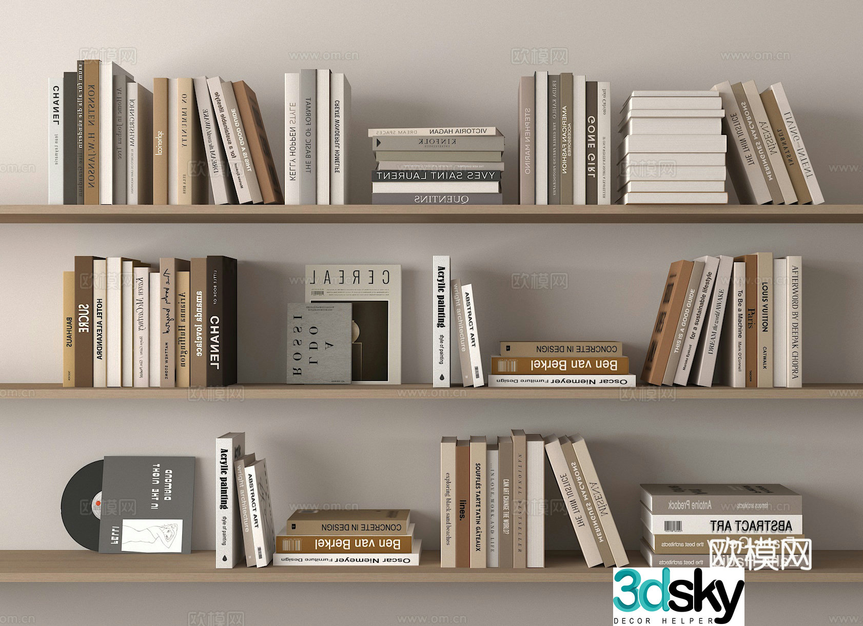 Books Bookshelf 3d model