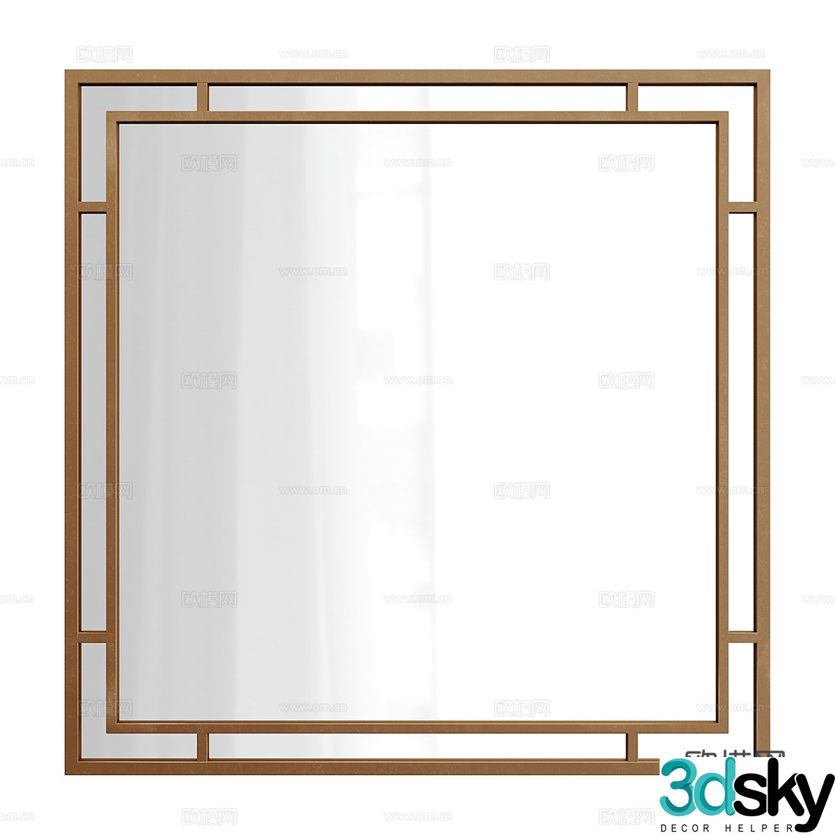 New Chinese decorative mirror 3D model
