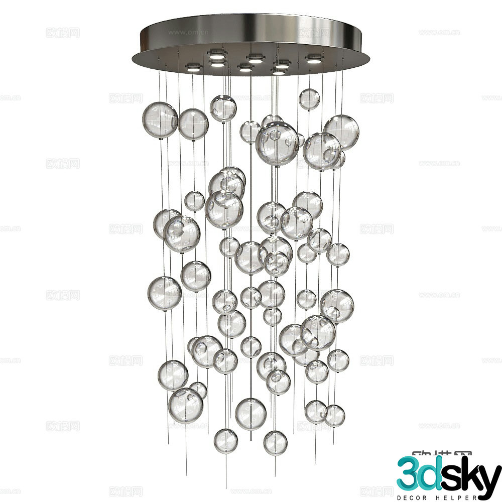 Metal Lux Italian Light Luxury Chandelier Metal Chandelier Glass Chandelier 3D Model