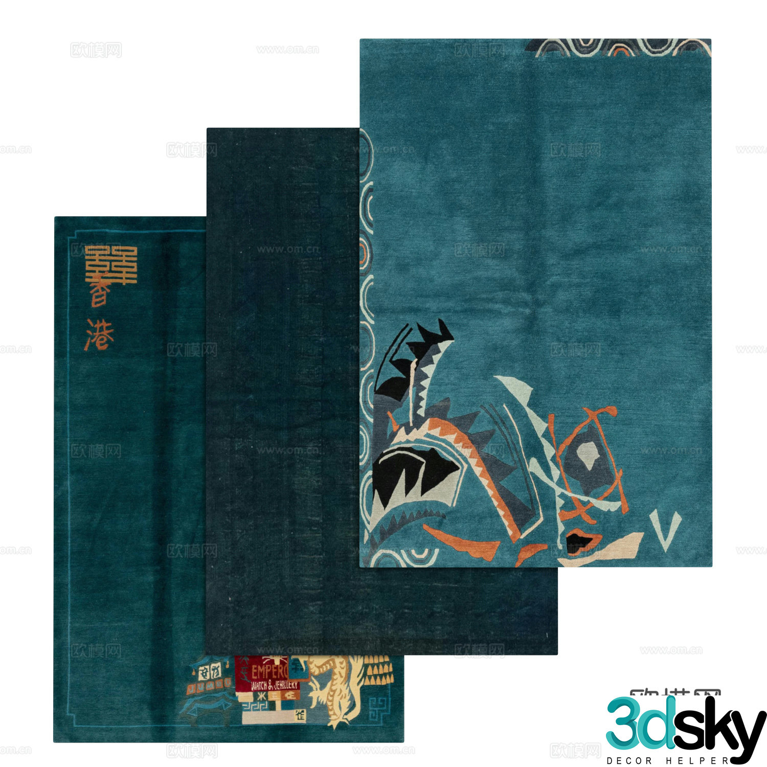 New Chinese style fabric carpet 3D model