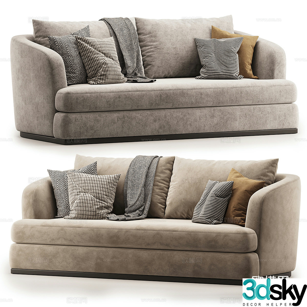 Modern double sofa 3d model