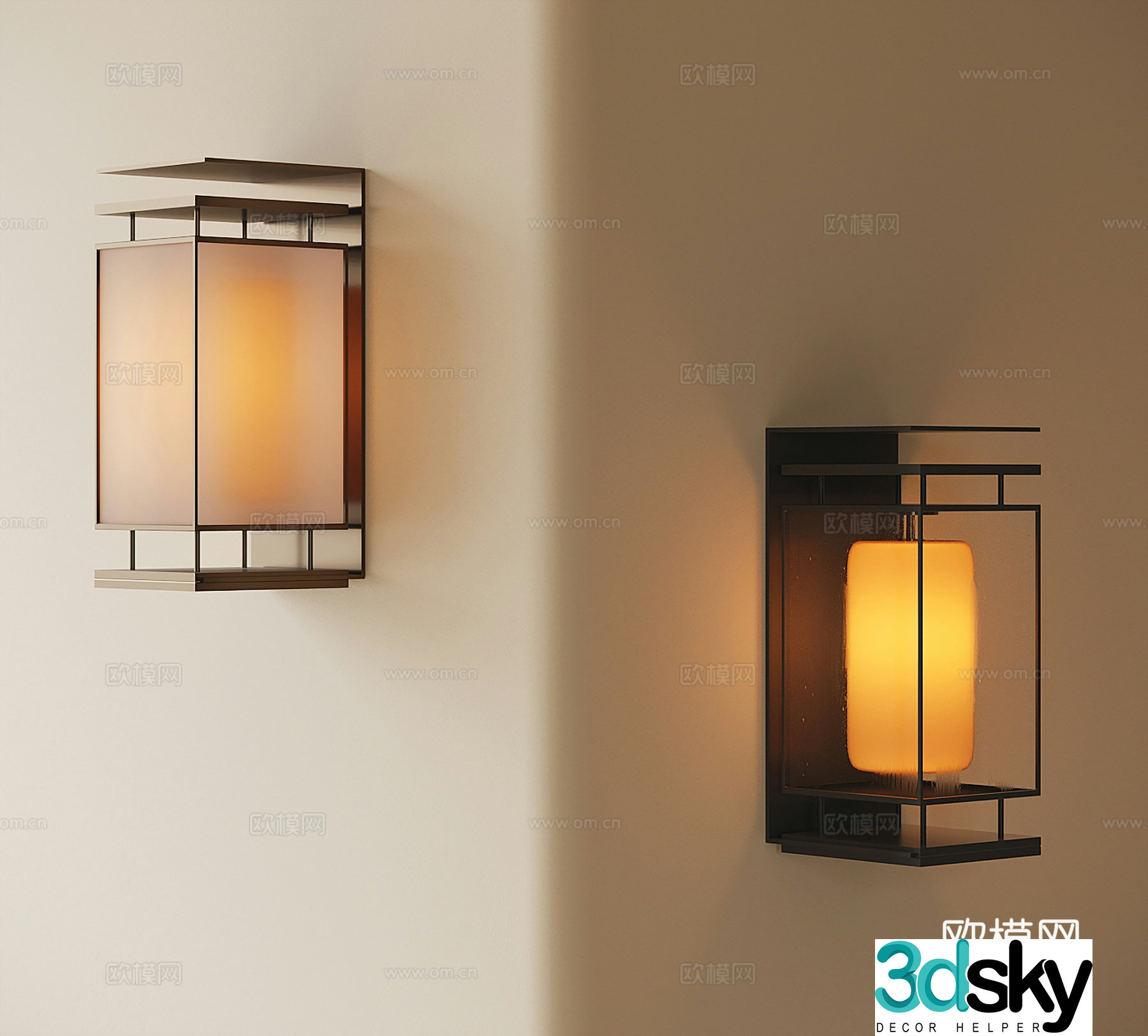 New Chinese wall light 3D model