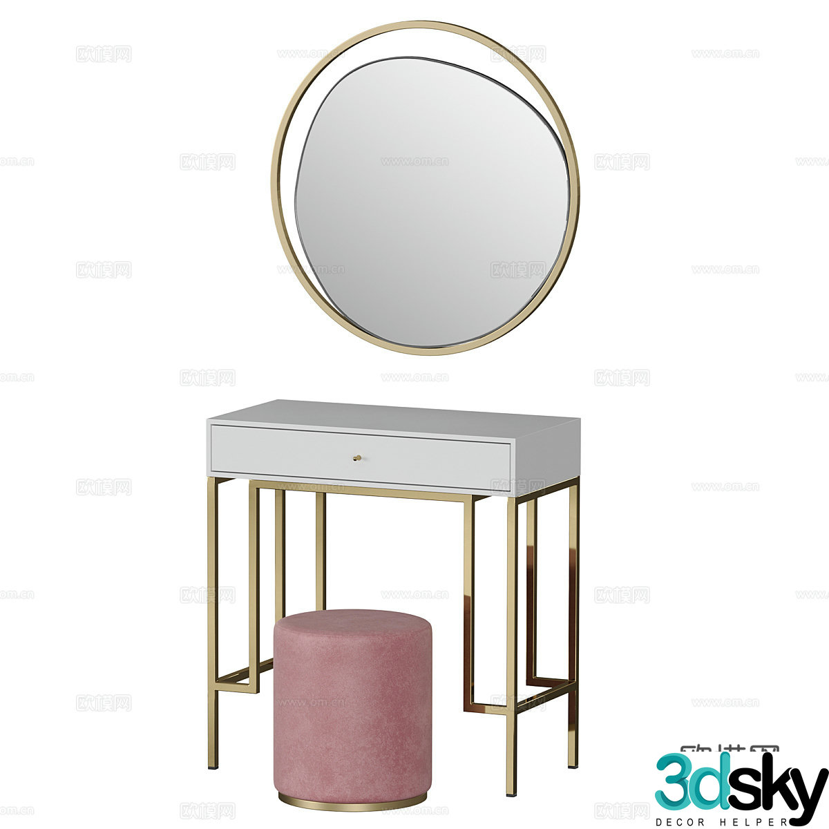 New Chinese light luxury ISIDA dressing table 3D model