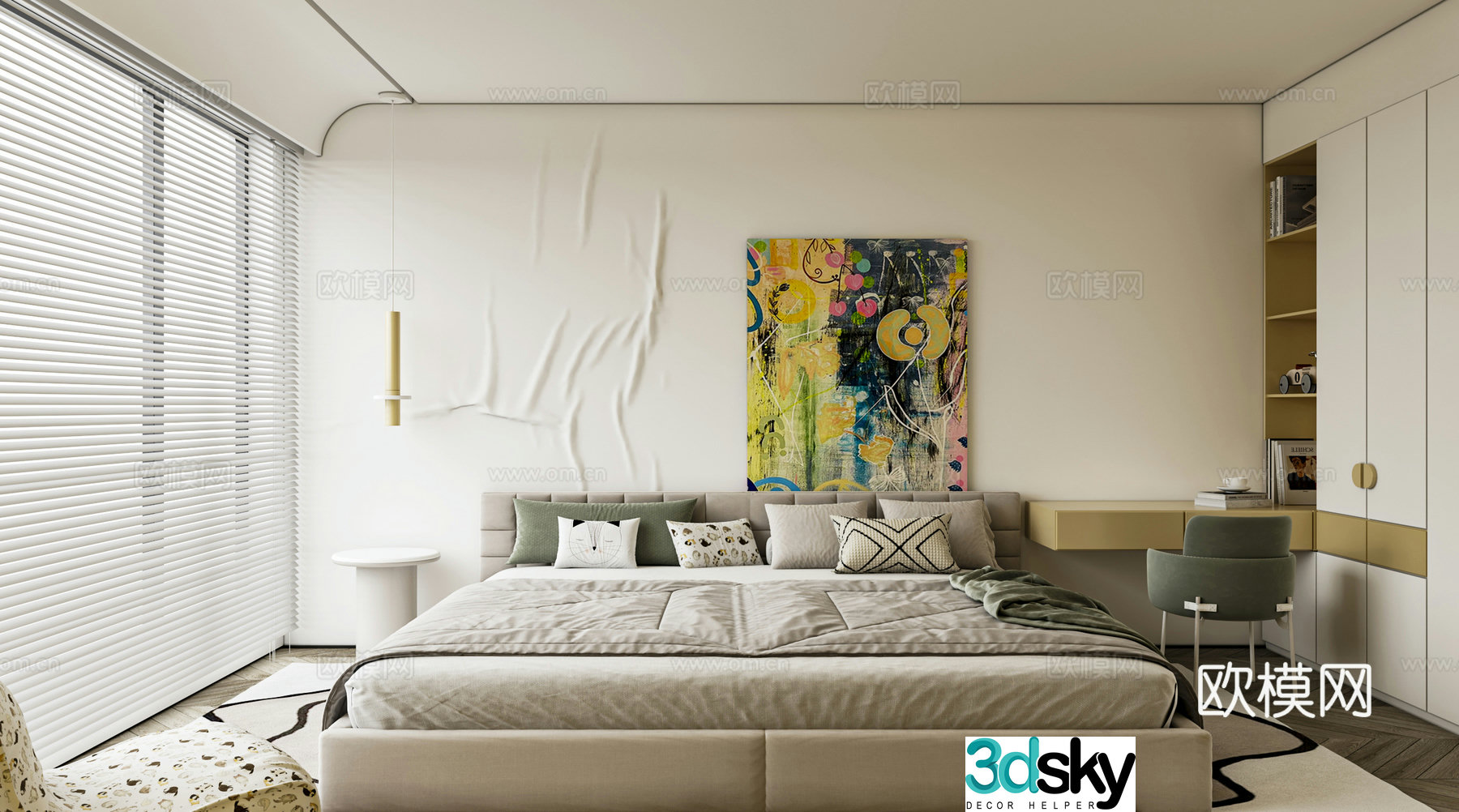 Modern oversized bedroom 3d model