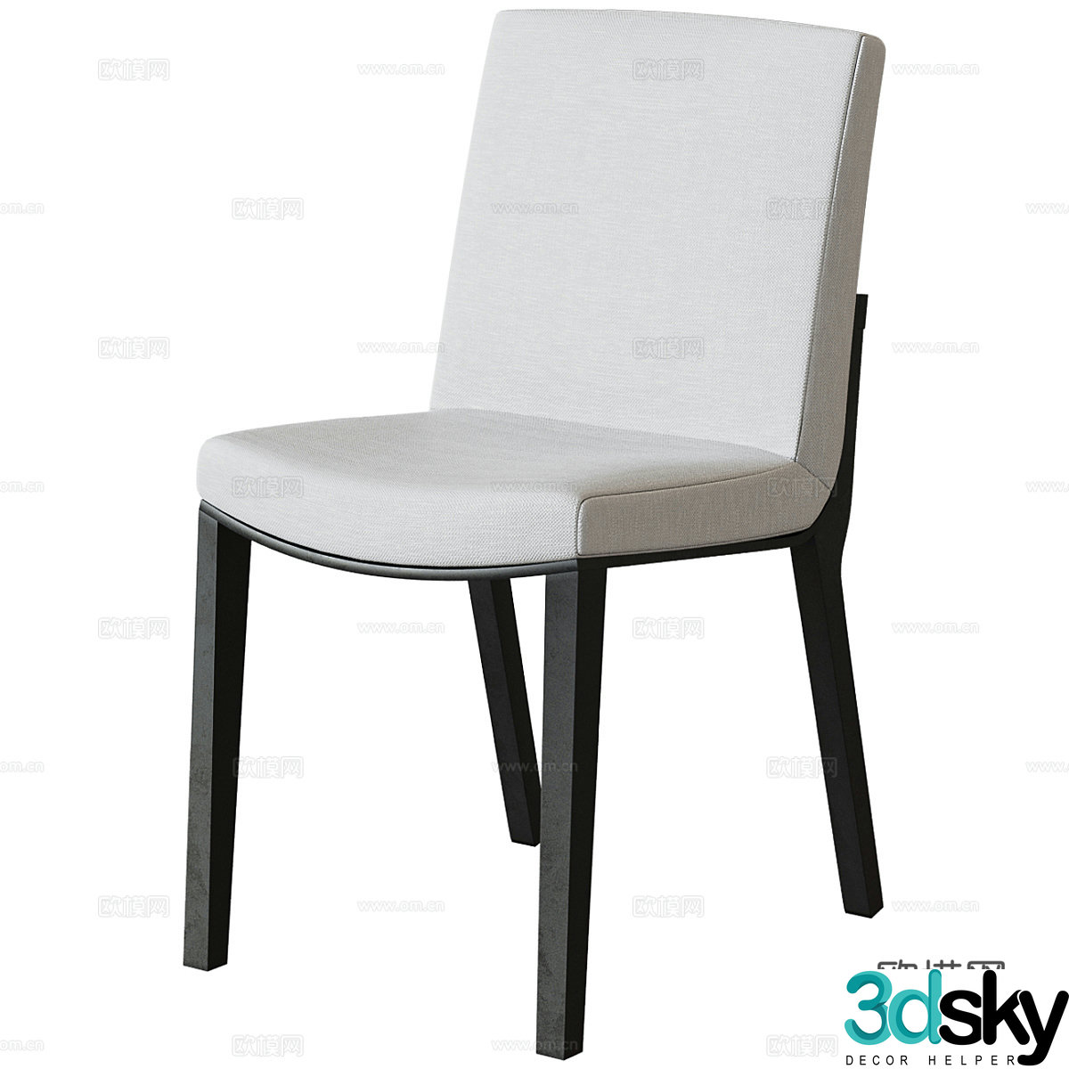 Modern dining chair Leather dining chair Casual dining chair Dining chair Combination Single chair Book chair Back chair 3D model