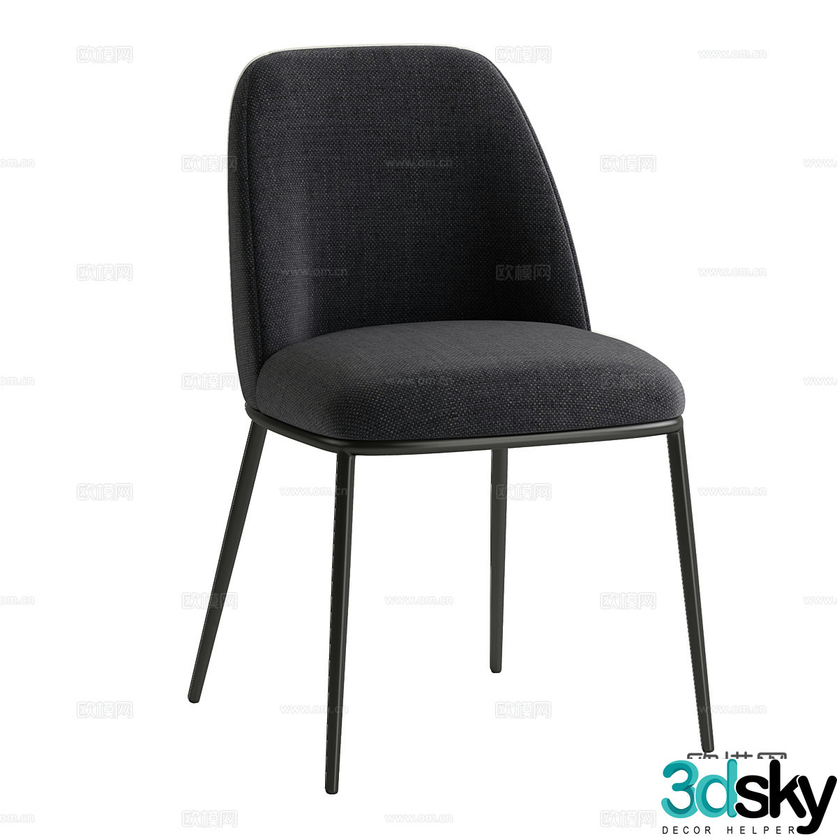 Simple dining chair Simple single chair Simple leisure chair Simple book chair Fabric book chair Fabric leisure 3D model