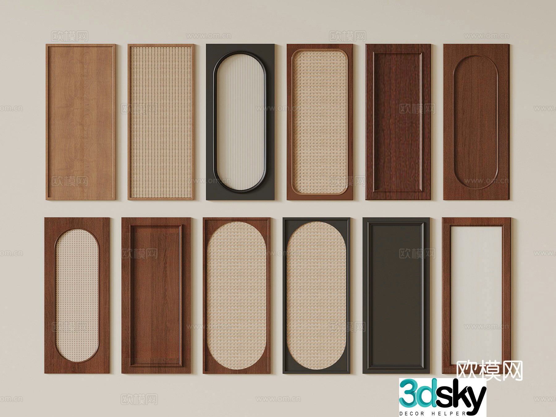 French medieval fume cabinet door drawer door 3D model