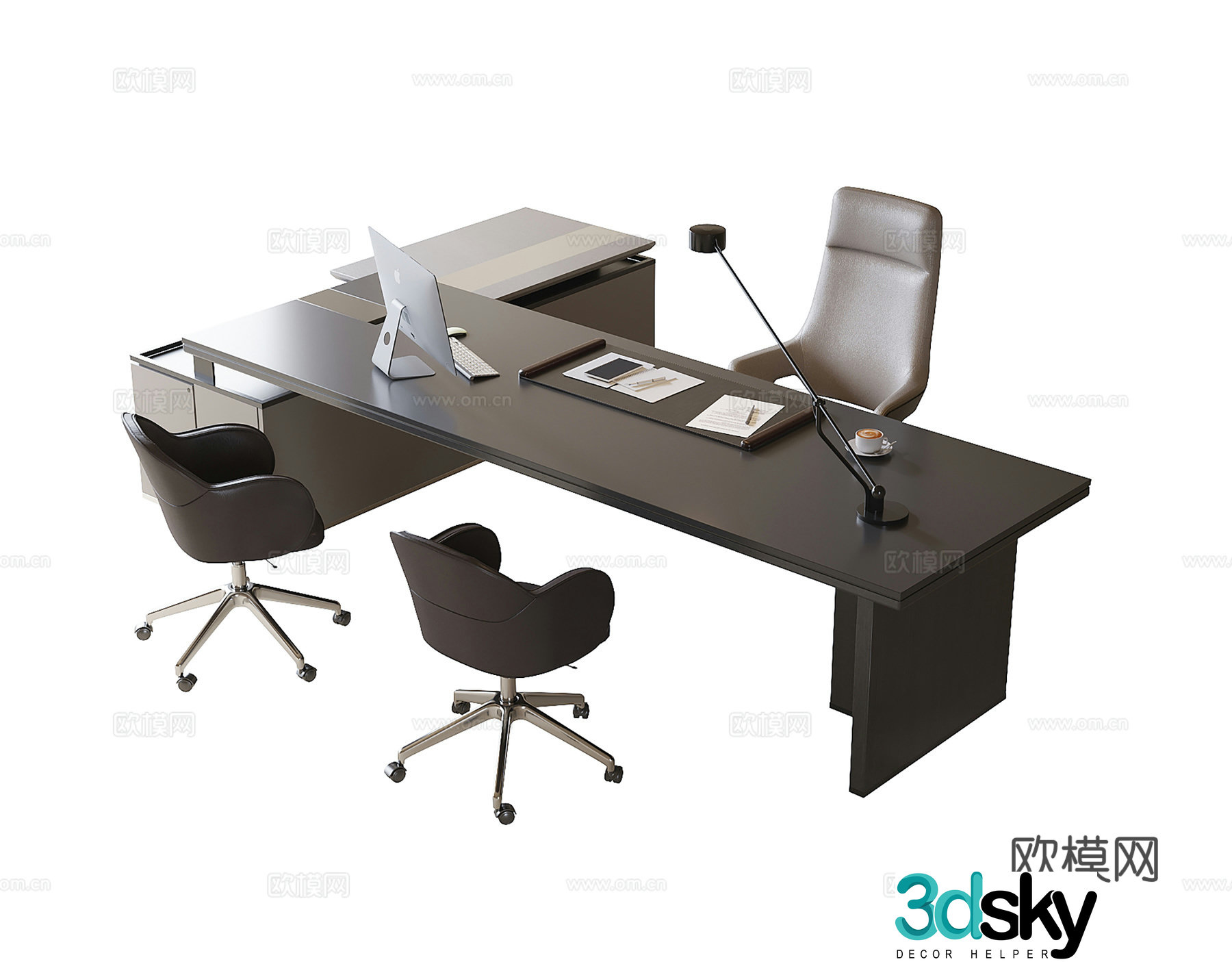 Modern boss office desk chair office chair 3d model