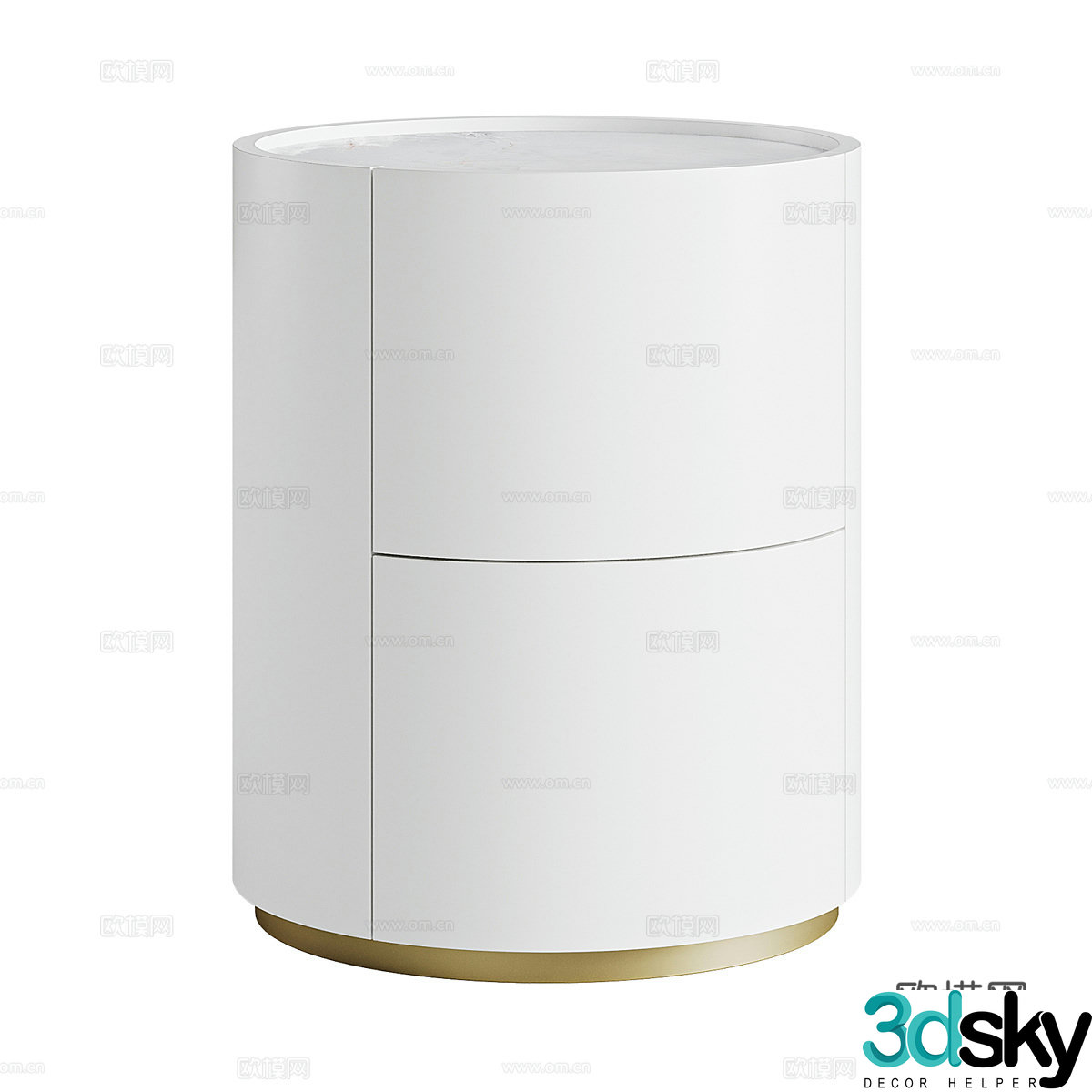 American bedside table round bedside table simple European bedside table minimalist bedside table 3D model
