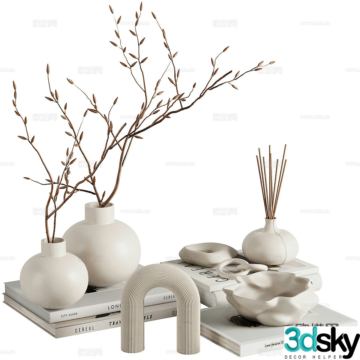 New Chinese jewelry ornament combination 3D model