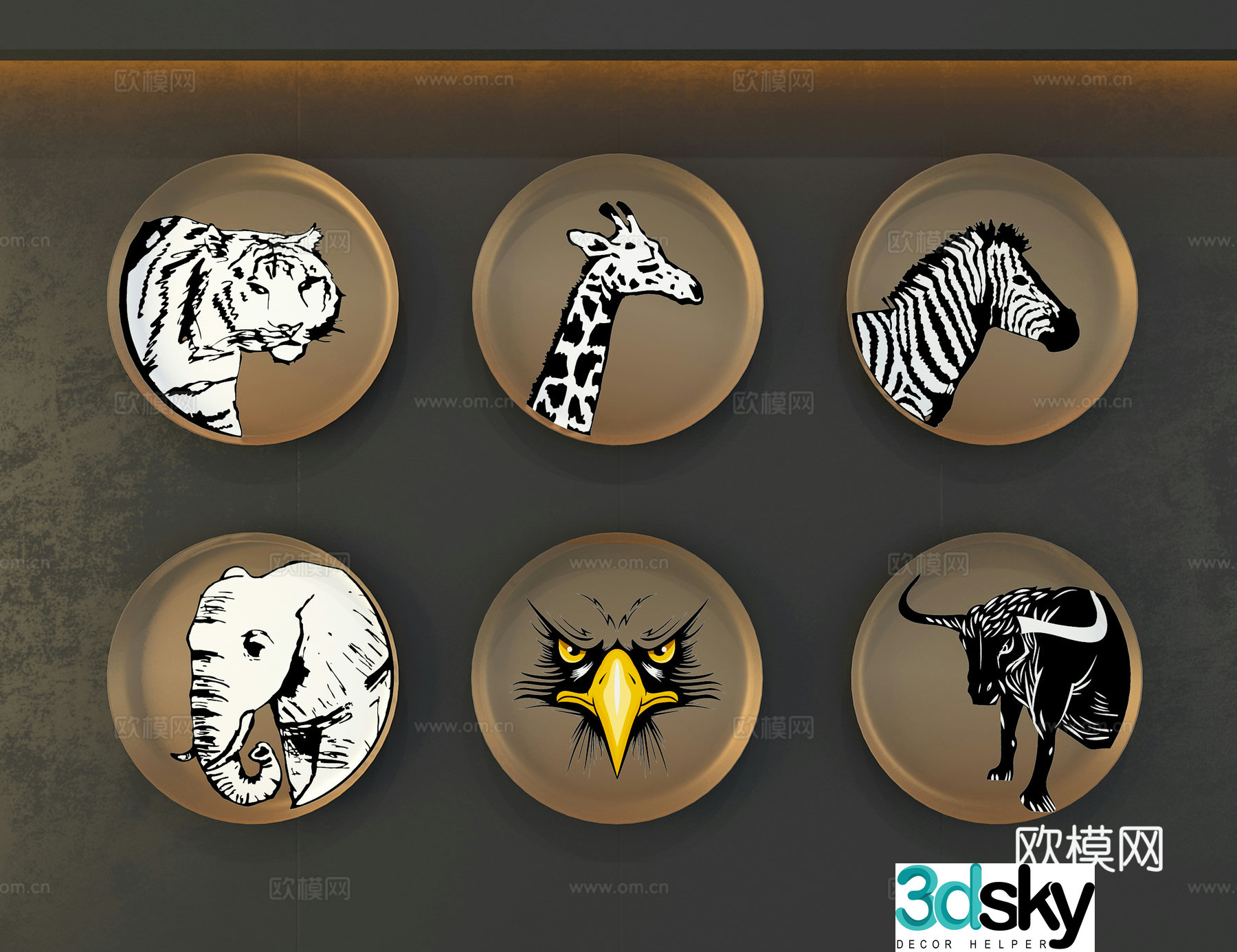 3d model of plate wall decoration