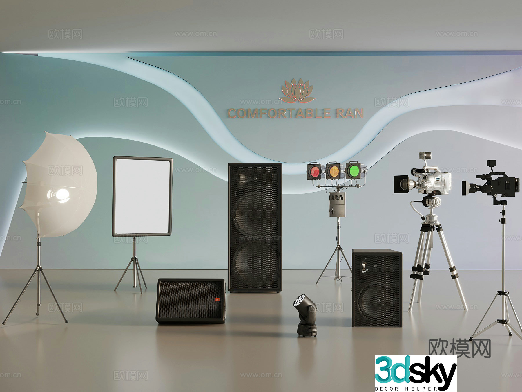 Live room Modern live equipment Stage equipment 3d model